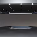 Cartoon Scene of Modern Open Kitchen Interior With Island Counter And Appliances