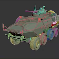 Armored Military Vehicle With Six Wheeled Chassis And Mounted Weapon System