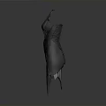Sleek Black Leather Sleeveless Dress With Pleated Details And Geometric Cuts