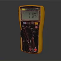 Fluke True RMS Multimeter With Yellow Black Design Digital Display On Dark Background