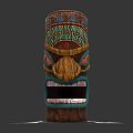 National style pillar totem pole totem 3d model