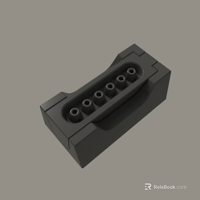 Black Mechanical Connector Device Featuring Multiple Holes For Electronic Applications 3d model 