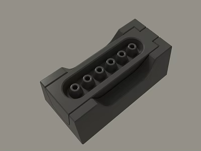 Black Mechanical Connector Device Featuring Multiple Holes For Electronic Applications 3d model