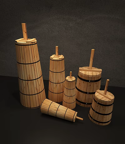 Modern Wooden Bucket Wooden Milk Bucket 3d model Modern Wooden Bucket Wooden Milk Bucket 3d model