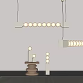 Modern Minimalist Hanging Lamp Fixture Combination With Round Light Balls And Square Bases