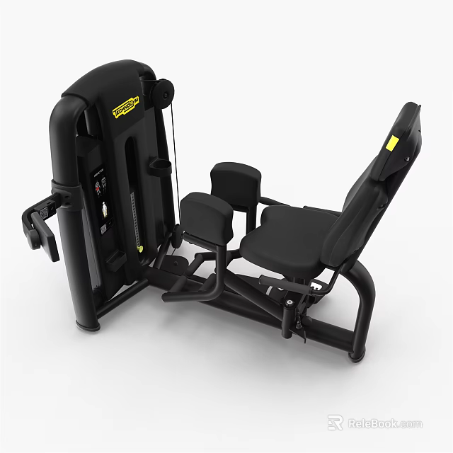 Black Heavy Duty Gym Fitness Leg Press Machine With Padded Seat For Strength Training 3d model 