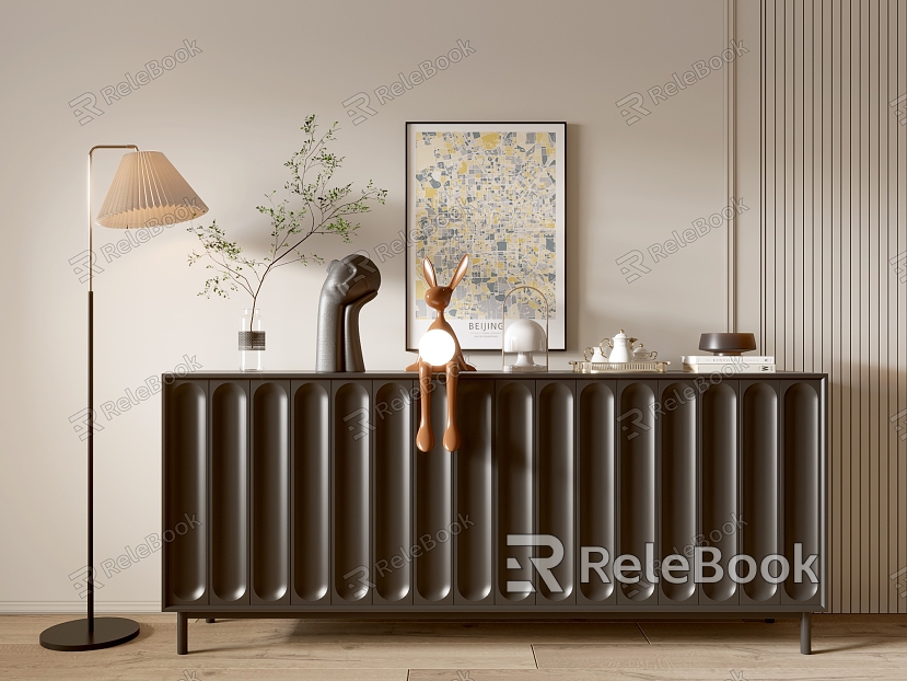 Modern Black Cabinet Whole Cabinet Sideboard Cabinet Balcony Cabinet Storage Cabinet Entrance Cabinet model