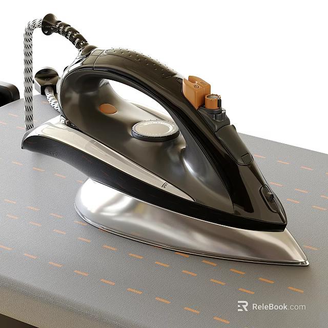 Modern Electric Iron Household Appliance With Non Stick Soleplate And Efficient Design For Home Use 3d model 