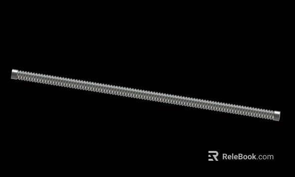 Single Shiny Silver Metallic Chain With Loop Links On Black Background 3d model 