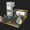 Modern Exhibition Booth Design For Country Garden With Reception Desk Tables And Display Board