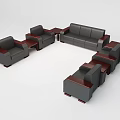 Modern Modular Sofa Set With Sectional Units And Matching Side Tables 3d model