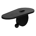 Modern Minimalist Black Solid Wood Dining Table With Unique Irregular Tabletop And Artistic Circular Base
