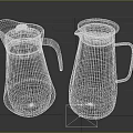 Transparent Glass Tea Pitchers With Clear And Wooden Lids And Handles