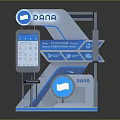 DANA Exhibition Booth With Display Screens Information Panels And Interactive Devices