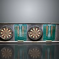 Traditional Dartboard Set With Two Target Boards And Wooden Storage Case