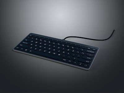 Compact Wired Keyboard With Sleek Modern Design As Electronic Device Accessory 3d model