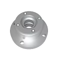 Silver Industrial Metal Flange Component With Central Hole And Peripheral Holes