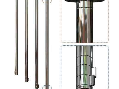 Stainless Steel Faucet Structural Design With Multiple Components And Installation Details 3d model
