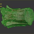 Rustic Wooden Stump With Natural Texture And Visible Tree Rings And Mossy Bark