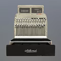 Vintage Commercial Cash Register With Open Drawer Digital Display And Keypad Features