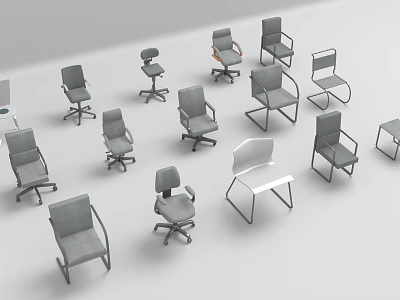 Various Styles Office Chairs With Ergonomic Design Swivel Base And Adjustable Features 3d model