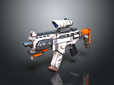 rifle semi-automatic rifle combat rifle battle rifle carbine war rifle attack rifle 3d model