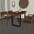 Dining table and chair combination 3d model