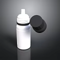 White Plastic Dropper Bottle With Black Screw Cap And Narrow Nozzle For Daily Use