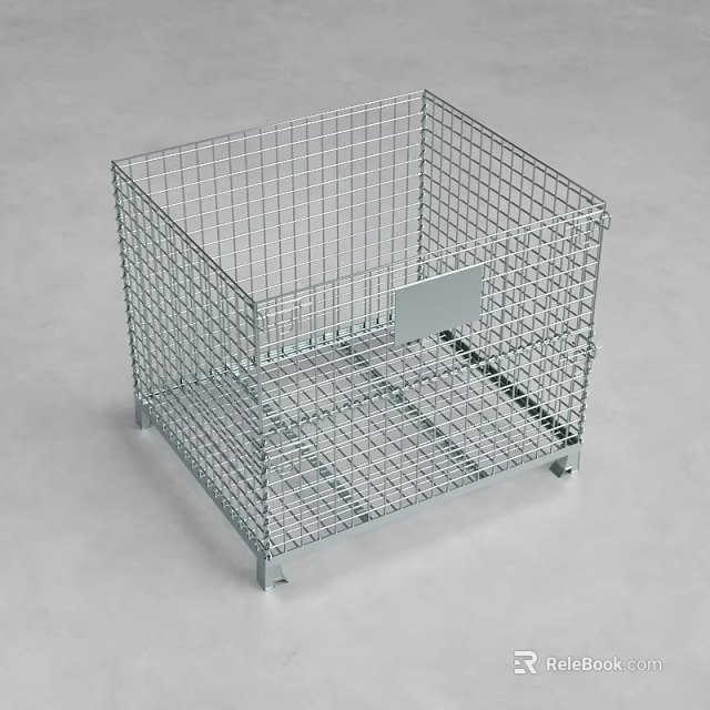 Sturdy Square Metal Wire Storage Bin with Reinforced Base for Hardware Tools Organization 3d model 