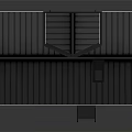Red Brick House Exterior With Black Roof White Windows White Door Black Stairs And Chimney