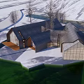 Modern Boutique Guesthouse Architecture With Unique Roof Glass Walls And Snowy Surroundings