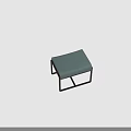 Modern Stool with Light Green Leather Cushion and Brown Metal Frame Design
