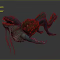 Blue Mythical Creature With Sharp Teeth Bumpy Growth And Fins In Open Mouth Stance