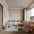 Modern Style Home Bedroom Girl Room 3d model