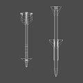 Military Missiles With Aerodynamic Design Gray Body Yellow Stripes And Tail Fins