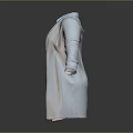 Elegant Long White Coat with Light Blue Shirt and Skirt Professional Ensemble