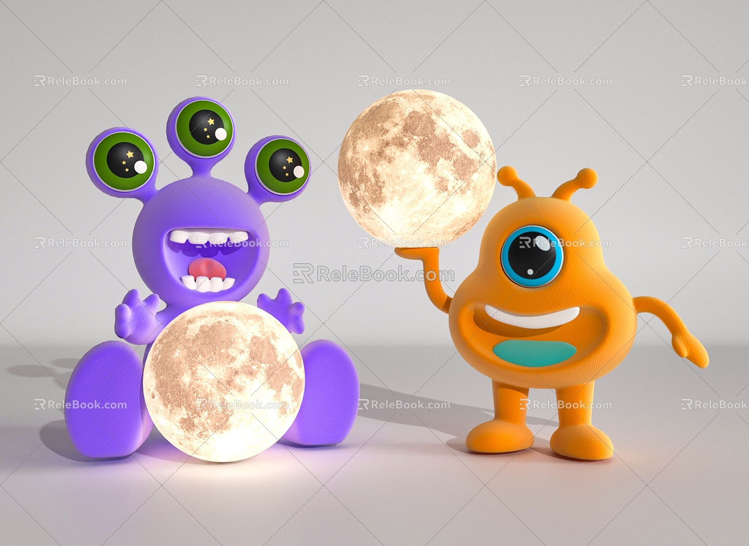 Monster Moon Table Lamp Cartoon Table Lamp 3d model