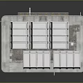 Multi Story Architectural Building Model With Antenna On Top Graffiti Lower Floor Lit Windows