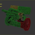 Old Military Artillery Gun With Metal Wheels Rusty Barrel And Worn Surface
