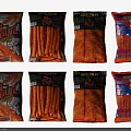 Assorted Spicy Strips Snacks With Colorful Packaging And Different Flavors