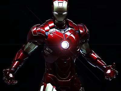 Smart Machine Iron Man Red Armor With Advanced Mechanical Design And Glowing Core 3d model