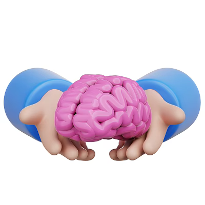 Modern Mind Brain Cartoon Small Hand Cartoon Mind 3d model