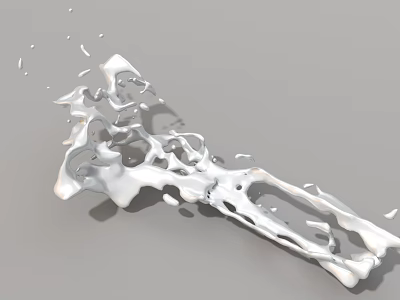 Contemporary Abstract Flowing White Sculpture With Hollow Irregular Artistic Form 3d model