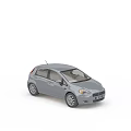 Silver Compact Family Car With Modern Front Headlights And Grille Design 3d model