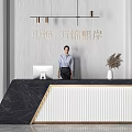 Modern Reception Desk Reception Hall 3d model
