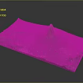 3D Terrain Model Of Green Landscape With Central Volcano And Lakes