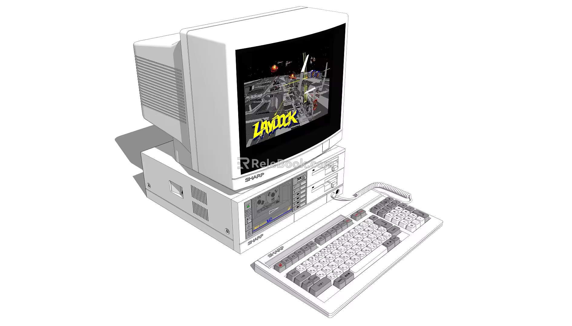 Modern computer Old-fashioned computer 3d model