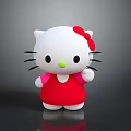 Hello Kitty Character With White Body Red Bow Black Whiskers And Red Dress