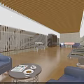 Modern Gym Interior With Treadmills Comfortable Seating And Wooden Floors