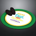Making Ramadan Dua Guidance Label On Green Plate With Dark Chocolates